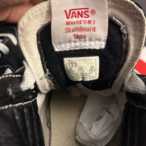 Kids Black & White High Top Vans - Picture 8 of 8